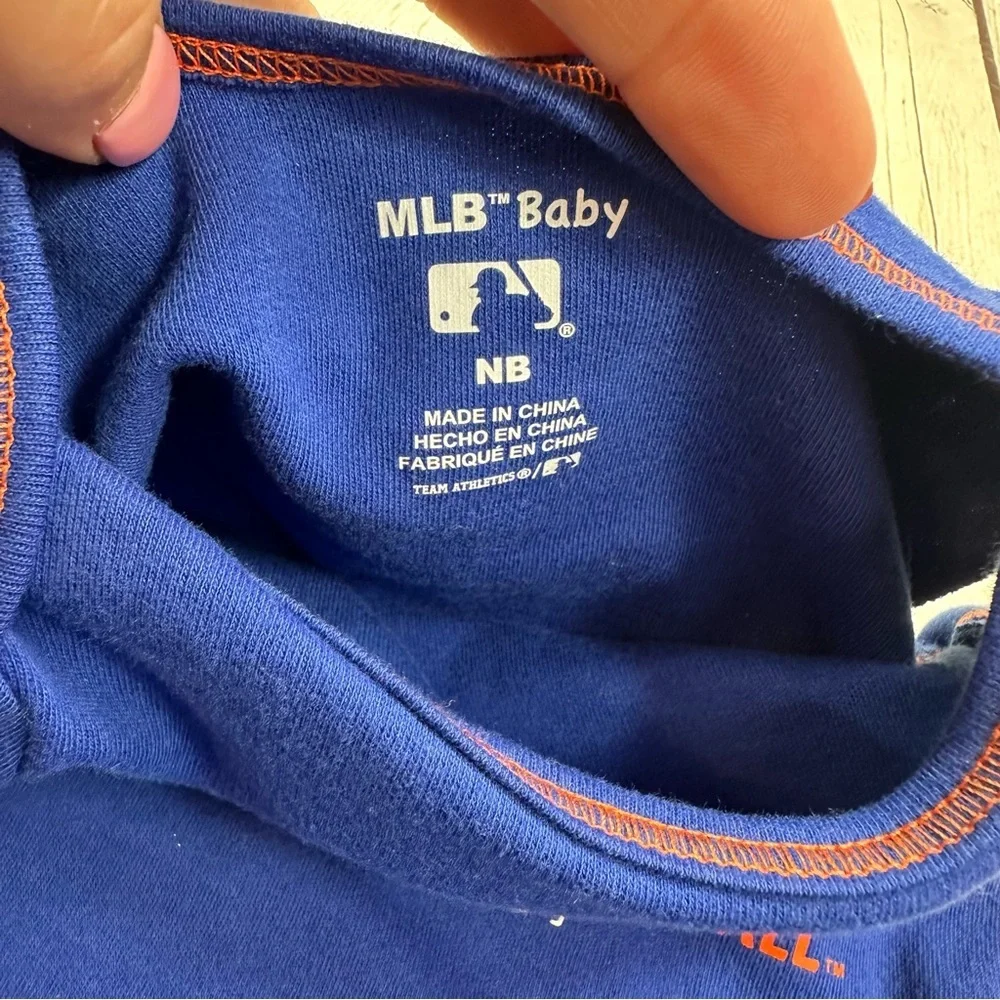 NWT MLB New York Mets Blue Baby Bodysuit short sleeve one piece fandom sporty